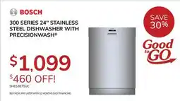 Goemans Appliances Bosch 300 SERIES 24 STAINLESS STEEL DISHWASHER WITH PRECISIONWASH offer