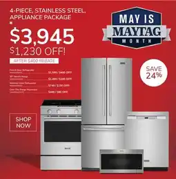 Goemans Appliances 4-PIECE, STAINLESS STEEL, APPLIANCE PACKAGE offer