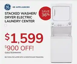 Goemans Appliances GE APPLIANCES STACKED WASHER/DRYER ELECTRIC LAUNDRY CENTER offer