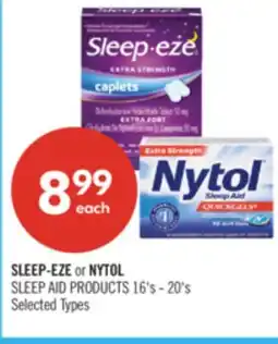 Shoppers Drug Mart SLEEP-EZE or NYTOL SLEEP AID PRODUCTS offer