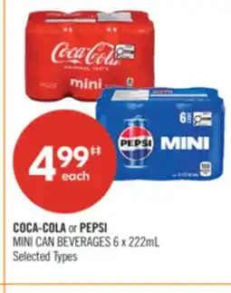 Shoppers Drug Mart COCA-COLA or PEPSI MINI CAN BEVERAGES offer