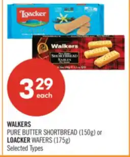 Shoppers Drug Mart WALKERS PURE BUTTER SHORTBREAD (150g) or LOACKER WAFERS (175g) offer