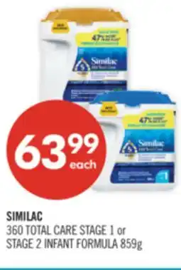 Shoppers Drug Mart SIMILAC 360 TOTAL CARE STAGE 1 or STAGE 2 INFANT FORMULA offer