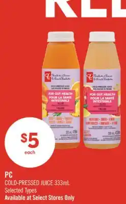 Shoppers Drug Mart PC COLD-PRESSED JUICE offer