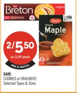 Shoppers Drug Mart DARE COOKIES or CRACKERS offer