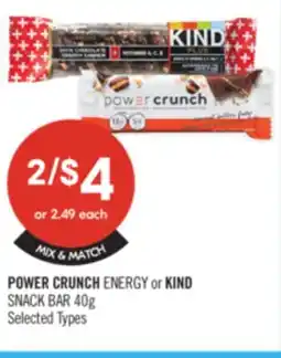 Shoppers Drug Mart POWER CRUNCH ENERGY or KIND SNACK BAR offer