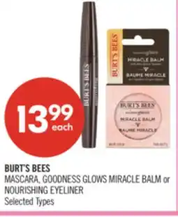 Shoppers Drug Mart BURT'S BEES MASCARA, GOODNESS GLOWS MIRACLE BALM or NOURISHING EYELINER offer