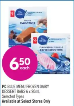 Shoppers Drug Mart PC BLUE MENU FROZEN DAIRY DESSERT BARS offer