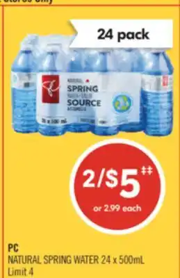 Shoppers Drug Mart PC NATURAL SPRING WATER offer