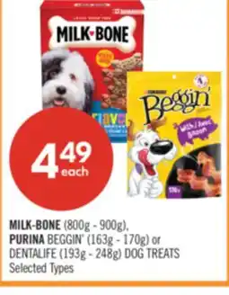 Shoppers Drug Mart PURINA BEGGIN' (163g - 170g) or DENTALIFE (193g - 248g) DOG TREATS offer