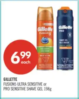 Shoppers Drug Mart GILLETTE FUSION5 ULTRA SENSITIVE or PRO SENSITIVE SHAVE GEL offer