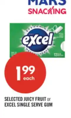 Shoppers Drug Mart SELECTED JUICY FRUIT or EXCEL SINGLE SERVE GUM offer