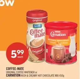 Shoppers Drug Mart COFFEE-MATE ORIGINAL COFFEE WHITENER or CARNATION RICH & CREAMY HOT CHOCOLATE MIX offer
