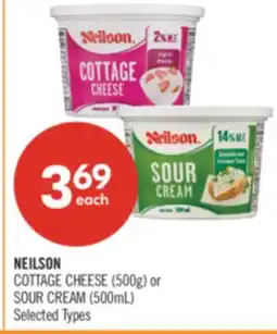 Shoppers Drug Mart NEILSON COTTAGE CHEESE (500g) or SOUR CREAM (500mL) offer