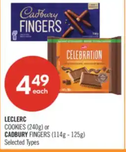 Shoppers Drug Mart LECLERC COOKIES (240g) or CADBURY FINGERS (114g - 125g) offer