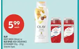 Shoppers Drug Mart OLAY BODY WASH (364mL) or OLD SPICE HIGH ENDURANCE DEODORANT offer