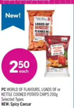 Shoppers Drug Mart PC WORLD OF FLAVOURS, LOADS OF or KETTLE COOKED POTATO CHIPS 200g Selected Types offer