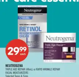 Shoppers Drug Mart NEUTROGENA TRIPLE REPAIR (48mL) or RAPID WRINKLE REPAIR FACIAL MOISTURIZERS offer