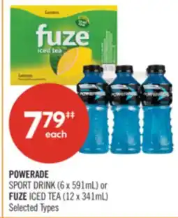Shoppers Drug Mart POWERADE SPORT DRINK (6 x 591mL) or FUZE ICED TEA (12 x 341mL) offer