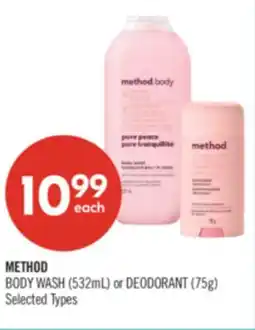 Shoppers Drug Mart METHOD BODY WASH (532mL) or DEODORANT (75g) offer