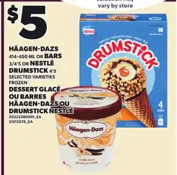 Independent City Market HÄAGEN-DAZS, 414-450 ML OR BARS, 3/4'S OR NESTLÉ DRUMSTICK, 4'S offer