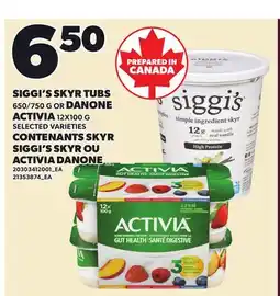 Independent City Market SIGGI'S SKYR TUBS, 650/750 G OR DANONE ACTIVIA offer