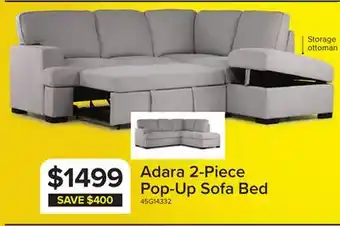 Leon's Adara 2-Piece Sectional with Left-Facing Pop-Up Bed - Beige offer