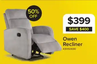Leon's Owen Recliner - Grey offer