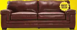Leon's Stampede Leather Sofa - Chestnut offer