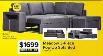 Leon's Meadow 3-Piece Sectional with Left-Facing Pop-Up Bed - Grey offer