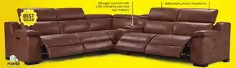 Leon's Corsica 6-Piece Dual Power Reclining Sectional - Brown offer