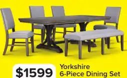 Leon's Yorkshire 6 - Piece Extendable Dining set - Warm Grey offer