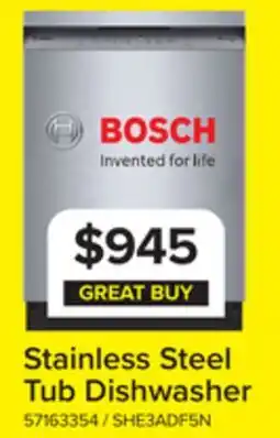 Leon's Bosch Stainless Steel 300 Series 24 Dishwasher with Recessed Handle - SHE3ADF5N offer