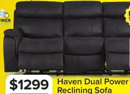 Leon's Haven Dual Power Reclining Sofa - Grey offer