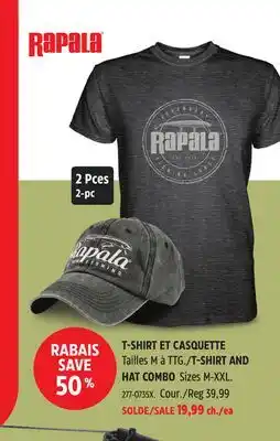 Canadian Tire Rapala T-SHIRT AND HAT COMBOSizes M-XXL offer