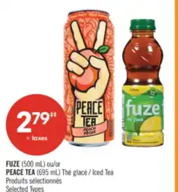 Pharmaprix FUZE (500 mL) or PEACE TEA (695 mL) Iced Tea offer