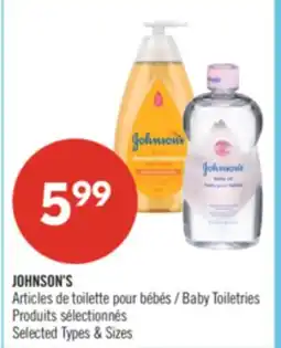 Pharmaprix JOHNSON'S Baby Toiletries offer