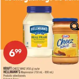 Pharmaprix KRAFT CHEEZ WHIZ (450 g) or HELLMANN'S Mayonnaise (750 mL - 890 mL) offer