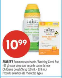 Pharmaprix ZARBEE'S Soothing Chest Rub (42 g) or Children's Cough Syrup (59 mL - 118 mL) offer