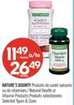 Pharmaprix NATURE'S BOUNTY Natural Health or Vitamin Products offer