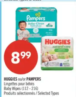 Pharmaprix HUGGIES or PAMPERS Baby Wipes offer