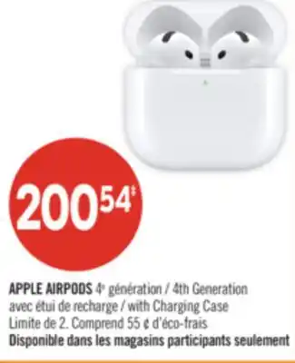 Pharmaprix APPLE AIRPODS 4th Generation with Charging Case offer