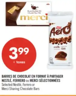 Pharmaprix Selected Nestlé, Ferrero or Merci Sharing Chocolate Bars offer