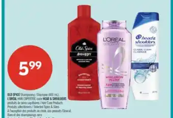 Pharmaprix OLD SPICE Shampoo (400 ml), L'OREAL HAIR EXPERTISE or HEAD & SHOULDERS Hair Care Products offer