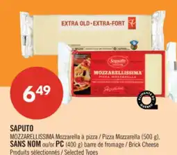 Pharmaprix SAPUTO MOZZARELLISSIMA Pizza Mozzarella (500 g), NO NAME or PC (400 g) Brick Cheese offer