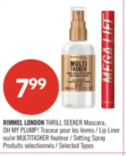 Pharmaprix RIMMEL LONDON THRILL SEEKER Mascara, OH MY PLUMP! Lip Liner or MULTITASKER Setting Spray offer