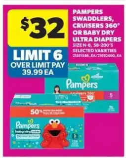 Real Canadian Superstore Pampers Swaddlers, Cruisers 360° or Baby Dry Ultra Diapers offer