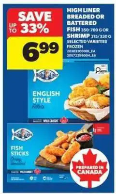 Real Canadian Superstore High Liner Breaded or Battered Fish or Shrimp offer