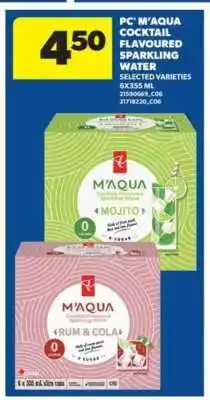 Real Canadian Superstore PC M'AQUA COCKTAIL FLAVOURED SPARKLING WATER offer