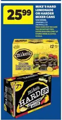 Real Canadian Superstore Mike's Hard Lemonade or Harder Mixer Cans offer